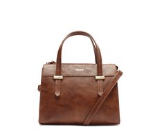 Bolsa Tote Média Pespontos Marrom