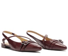 Sapatilha Slingback Fivela Dupla Roxa