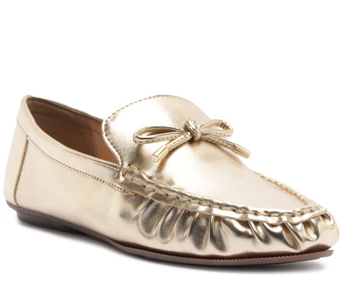 Mocassim Gardena Laço Dourado