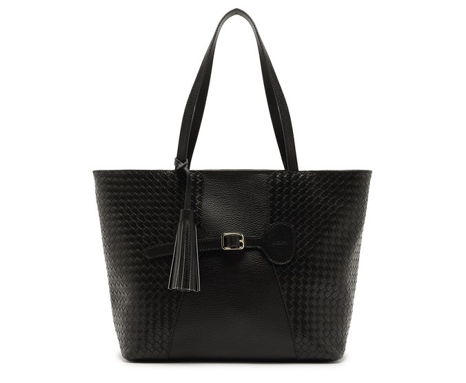 Bolsa Shopping Detalhe Tassel Preta