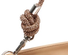 Bolsa Tiracolo Pequena Alça Strass Bege