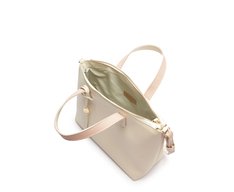 Bolsa Tote Média Alça Bicolor Branca