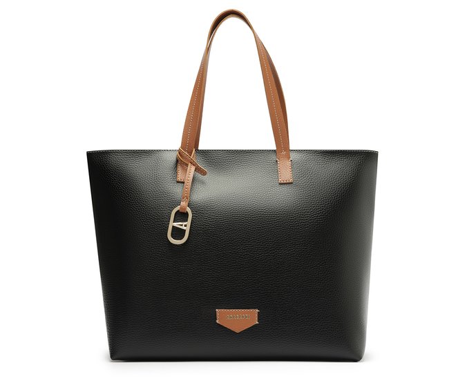 Bolsa Shopping Grande Cápsula Metal Preta