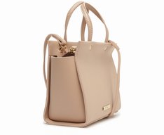 Bolsa Tote Pequena Velvet Bege