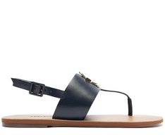 Rasteira Slim Fivela Couro Azul