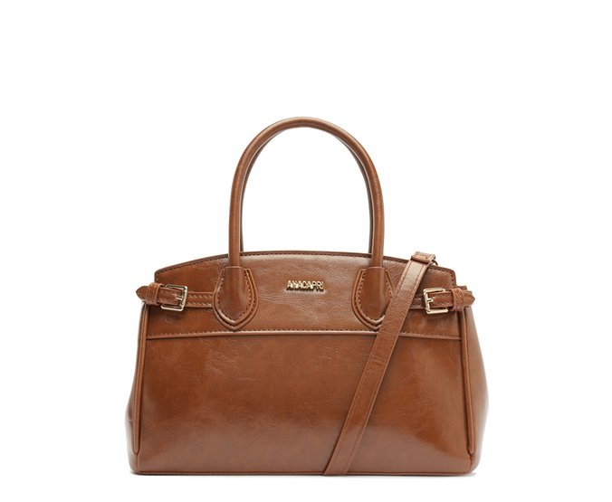Bolsa Tote Média Detalhe Fivelas Marrom