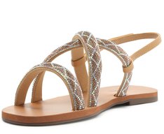 Sandália Manta Glam Detalhada Dourada