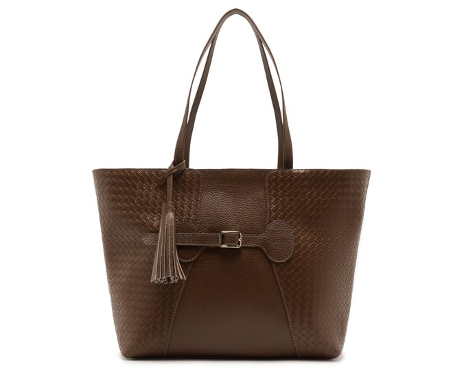 Bolsa Shopping Detalhe Tassel Marrom