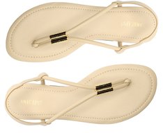 Rasteira Slim Metal Comfy Bege
