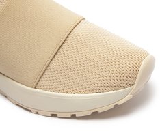 Tênis Slip On Knit Faixa Sporty Bege