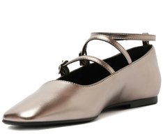 Sapatilha Bailarina Tiras Prateada