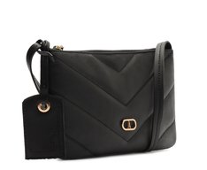 Bolsa Tiracolo Média Matelassê Zig Preta