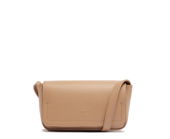 Bolsa Tiracolo Pequena Retangular Minimal Bege