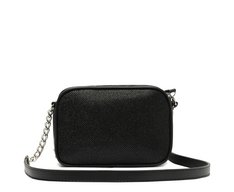 Bolsa Tiracolo Pequena Textura Glam Preta