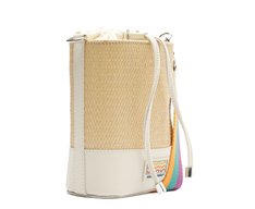 Bolsa Bucket Pequena Palha Sundown Bege