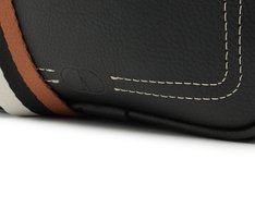 Bolsa Tiracolo Média Alça Bicolor Gorgurão Preta