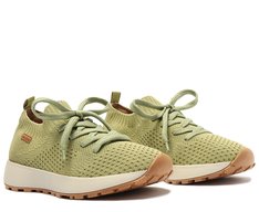 Tênis de Amarrar Knit Verde Lavínia