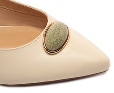 Sapatilha Slingback Pedraria Branca