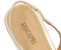 Sapatilha Slingback Tira Única Fivela Dourada