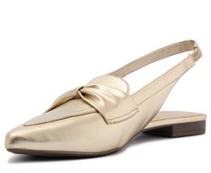 Sapatilha Slingback Verniz Laço Dourada