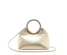 Bolsa Tiracolo Pequena Alça Metal Dourada