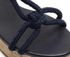 Sandália Plataforma Azul Corda Nó