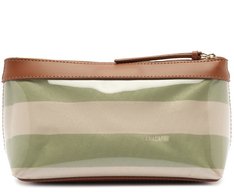 Necessaire Média Listras Vinil Verde