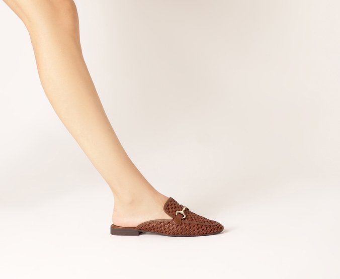 Mule Tramado Bridão Marrom