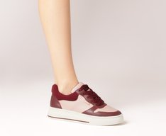 Tênis Skater Sola Alta Rosa E Vermelho