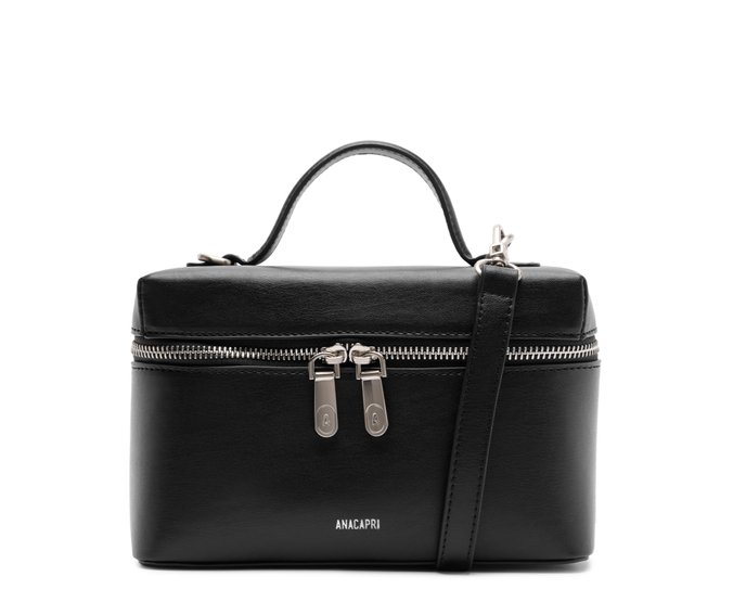 Bolsa Tiracolo Estruturada Média Preta