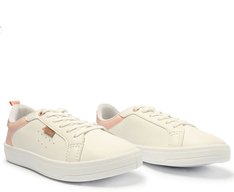 Tênis Casual Furadinho Branco E Rosa