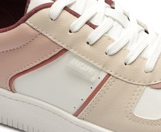 Tênis Listra Lateral Rosa E Branco