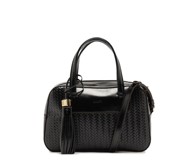 Bolsa Tote Média Tramado Preta