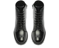 Bota Coturno Couro Preta