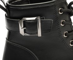 Bota Coturno Cano Curto Tratorada Fivela Preta