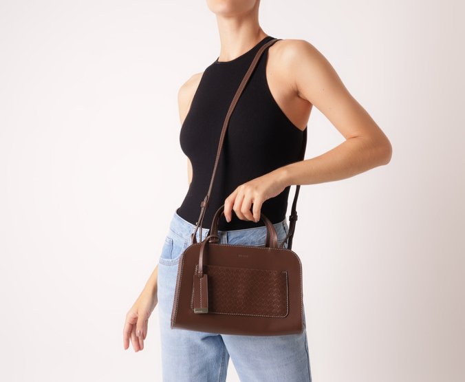 Bolsa Tote Média Tressê Marrom