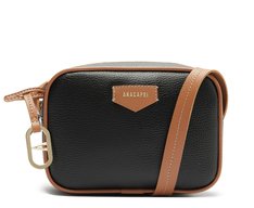Bolsa Tiracolo Média Cápsula Metal Preta
