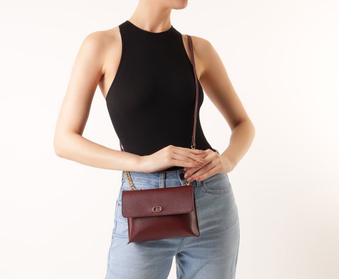 Bolsa Tiracolo Pequena Minimal Vermelha