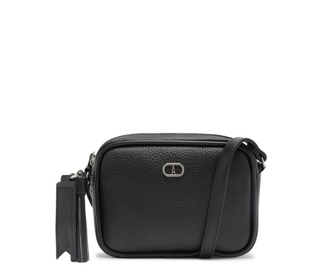Bolsa Tiracolo Pequena Chaveiro Removível Preta