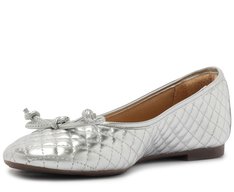 Sapatilha Matelassê Laço Prateada