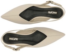 Sapatilha Slingback Bico Fino Fivela Branca