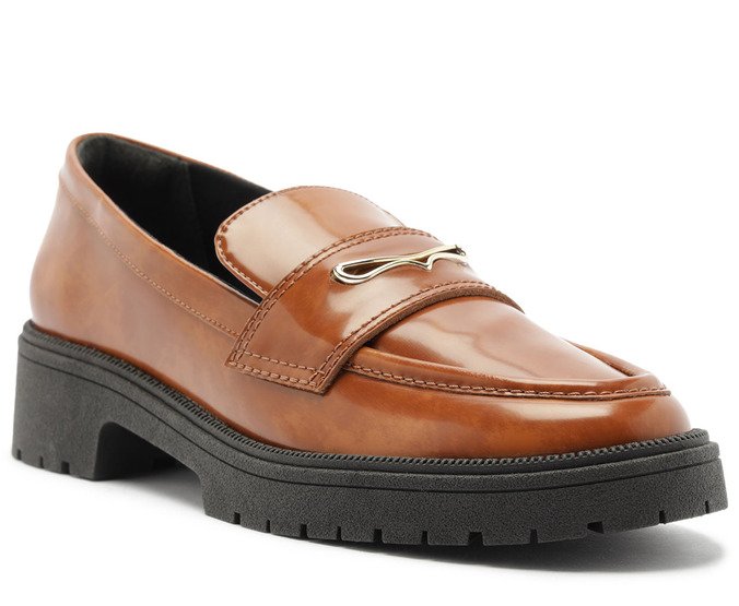 Mocassim Sola Tratorada Detalhe Metal Marrom