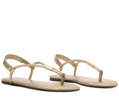 Rasteira Slim Metal Comfy Dourada