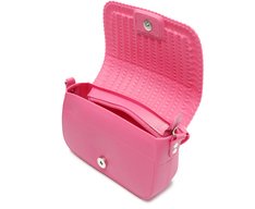 Bolsa Crossbody Média Texturizada Rosa Injetada