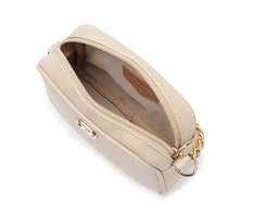 Bolsa Tiracolo Pequena Arredondada Glam Bege