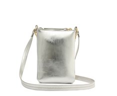 Bolsa Tiracolo Pequena Estilosa Corrente Prateada