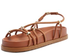 Papete Gladiadora Tachas Marrom