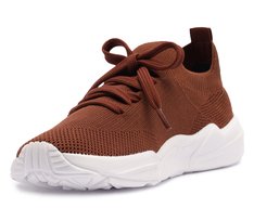 Tênis Sporty Malha Knit Marrom