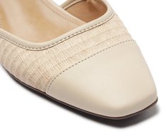 Sapatilha Slingback Palha Salto Branca