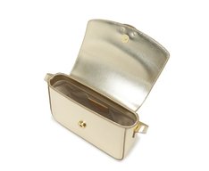 Bolsa Tiracolo Pequena Detalhe Metálico Dourada